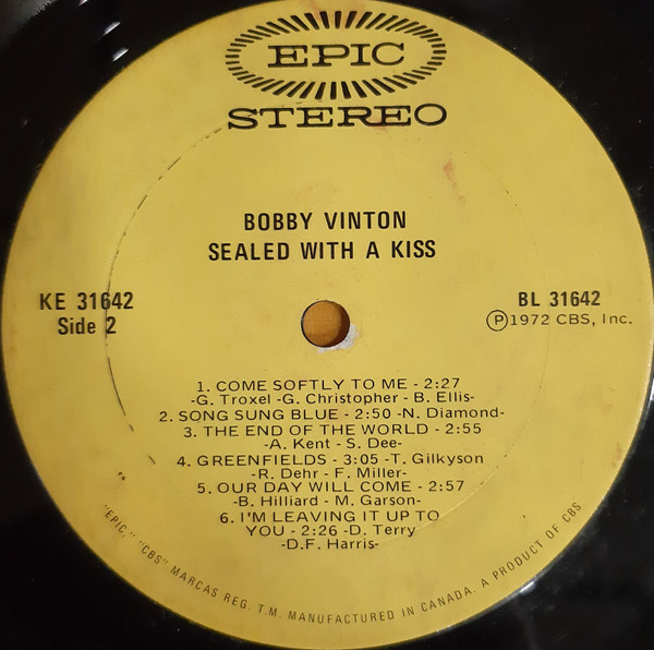 Bobby Vinton - Sealed With A Kiss (LP, Album) (Mint (M)) - Image 3