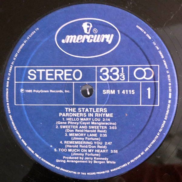 The Statler Brothers - Pardners In Rhyme (LP) (Mint (M)) - Image 3