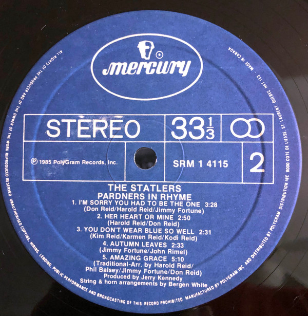 The Statler Brothers - Pardners In Rhyme (LP) (Mint (M)) - Image 4