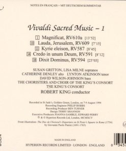 Alternative view of Antonio Vivaldi - Susan Gritton, Lisa Milne, Catherine Denley, Lynton Atkinson, David Wilson-Johnson, The King's Consort, Robert King (9) - Sacred Music – 1 (CD, Album) (Near Mint (NM or M-))