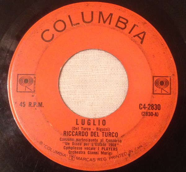 Riccardo Del Turco - Luglio (7", Single) (Near Mint (NM or M-))