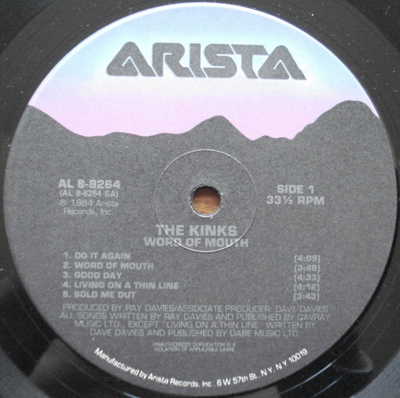 The Kinks - Word Of Mouth (LP, Album) (Mint (M)) - Image 3