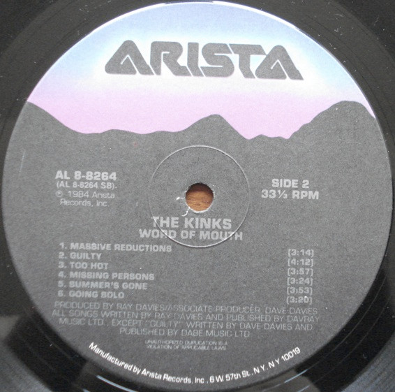 The Kinks - Word Of Mouth (LP, Album) (Mint (M)) - Image 4