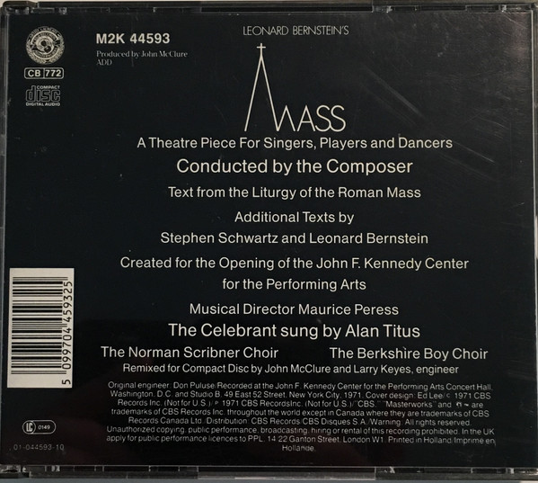 Leonard Bernstein - Mass (2xCD) (Near Mint (NM or M-)) - Image 2