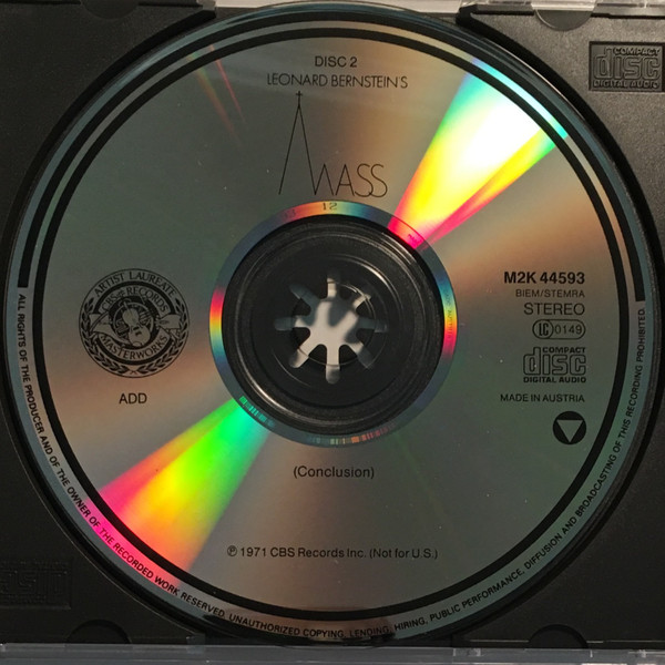 Leonard Bernstein - Mass (2xCD) (Near Mint (NM or M-)) - Image 3