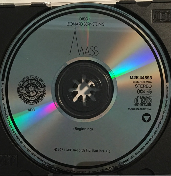 Leonard Bernstein - Mass (2xCD) (Near Mint (NM or M-)) - Image 4