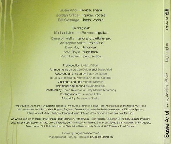 Susie Arioli Featuring Jordan Officer - Night Lights (CD, Album) (Near Mint (NM or M-)) - Image 3