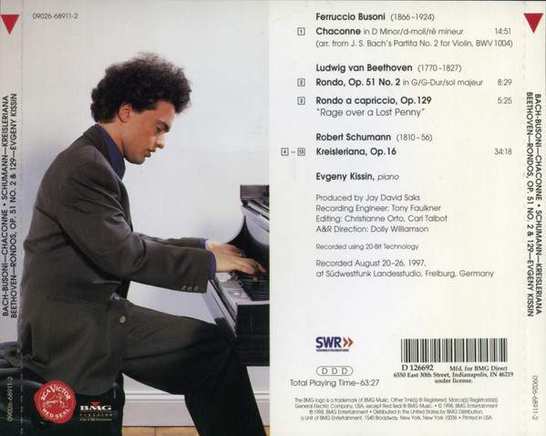 Yevgeny Kissin - Bach-Busoni, Beethoven, Schumann (CD, Album, Club) (Near Mint (NM or M-)) - Image 3