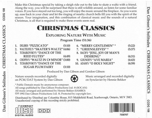 Dan Gibson - Christmas Classics (CD, Album, Club) (Near Mint (NM or M-)) - Image 2