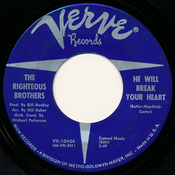The Righteous Brothers - He / He Will Break Your Heart (7", Single, MGM) (Near Mint (NM or M-)) - Image 2