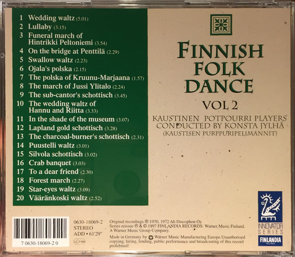 Kaustisen Purppuripelimannit - Finnish Folk Dance Vol. 2 (CD, Comp, RE) (Mint (M)) - Image 2