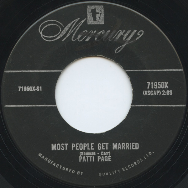 Patti Page With The Merry Melody Singers - You Don't Know Me / Most People Get Married (7", Single) (Near Mint (NM or M-)) - Image 2