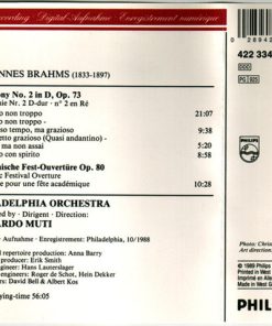 Alternative view of Johannes Brahms - The Philadelphia Orchestra, Riccardo Muti - Symphony No. 2 • Academic Festival Overture (CD, Album) (Near Mint (NM or M-))
