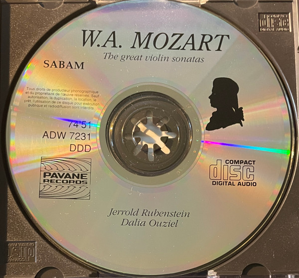 Wolfgang Amadeus Mozart, Jerrold Rubenstein, Dalia Ouziel - The Great Violin Sonatas (CD, Album) (Near Mint (NM or M-)) - Image 3