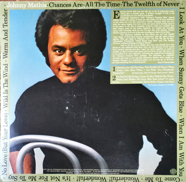 Johnny Mathis - Johnny's Greatest Hits (LP, Comp, RE) (Mint (M)) - Image 2