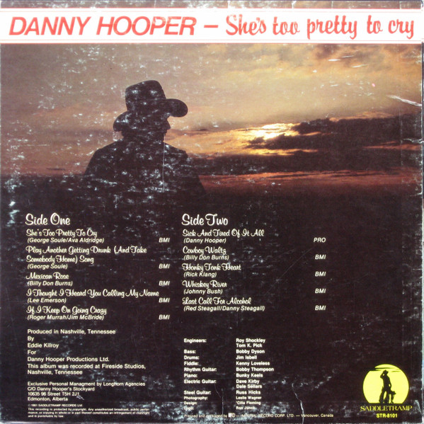 Danny Hooper (2) - She's Too Pretty To Cry (LP, Album) (Mint (M)) - Image 2
