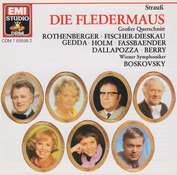 Johann Strauss Jr. - Anneliese Rothenberger, Dietrich Fischer-Dieskau, Nicolai Gedda, Renate Holm, Brigitte Fassbaender, Adolf Dallapozza, Walter Berry, Otto Schenk, Wiener Symphoniker ; Willi Boskovsky - Die Fledermaus - Querschnitt (CD, Album) (Near Mint (NM or M-))