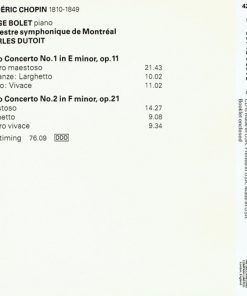 Alternative view of Frédéric Chopin, Jorge Bolet, Charles Dutoit, Orchestre Symphonique De Montréal - Piano Concertos 1 & 2 (CD, Album) (Near Mint (NM or M-))