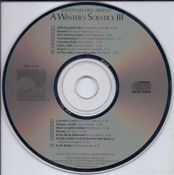 Windham Hill Artists - A Winter's Solstice III (CD, Album) (Near Mint (NM or M-)) - Image 3