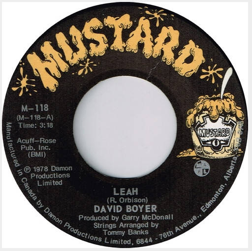 Dave Boyer (6) - Leah (7") (Very Good Plus (VG+))