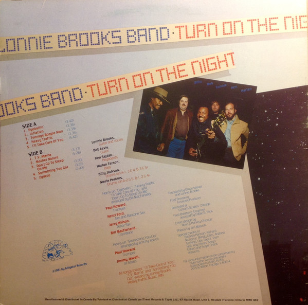 The Lonnie Brooks Band - Turn On The Night (LP, Album) (Mint (M)) - Image 2