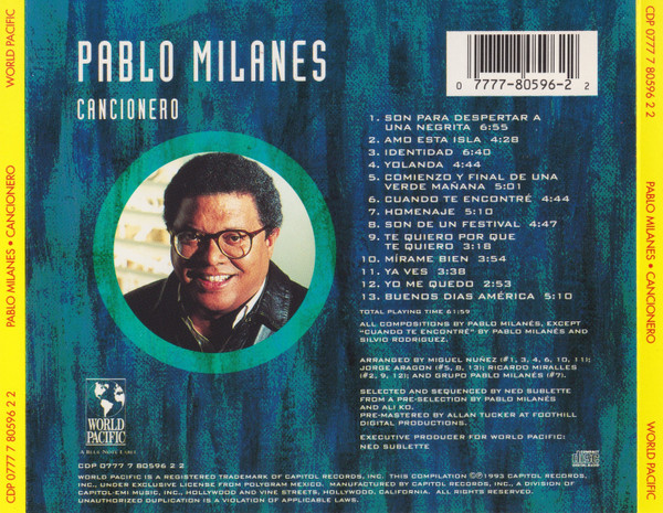 Pablo Milanés - Cancionero (CD, Comp) (Near Mint (NM or M-)) - Image 2