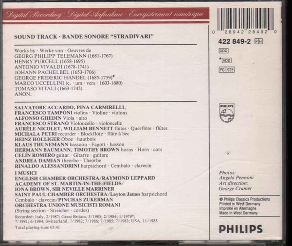 Various - Stradivari (Soundtrack From The Film) (CD) (Near Mint (NM or M-)) - Image 2
