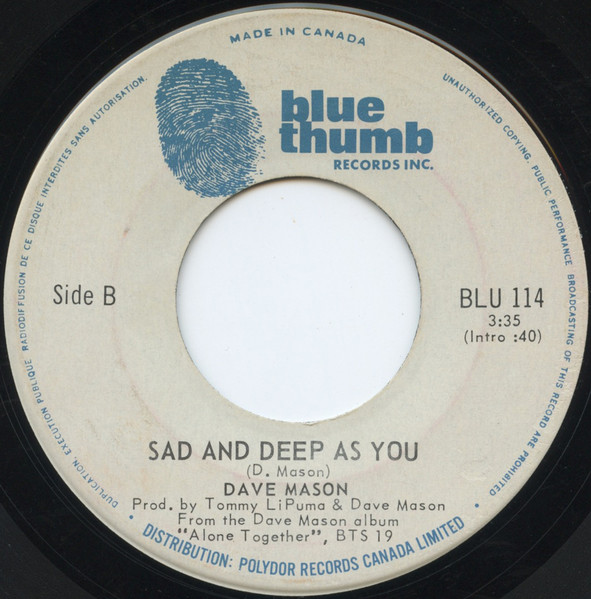 Dave Mason - Only You Know And I Know (7") (Near Mint (NM or M-)) - Image 2