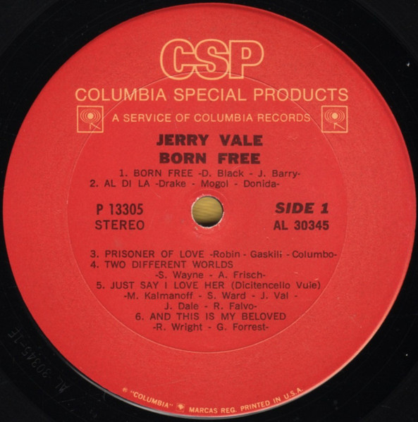 Jerry Vale - Born Free (LP, Album, Comp) (Mint (M)) - Image 3