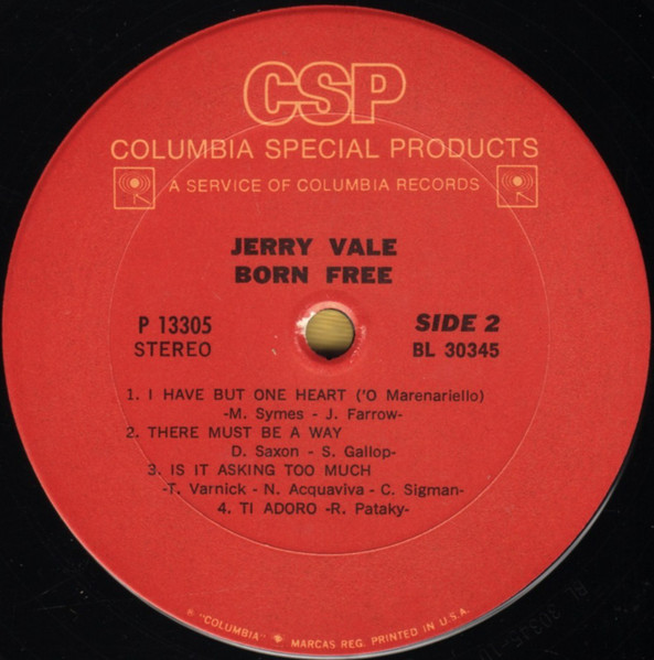 Jerry Vale - Born Free (LP, Album, Comp) (Mint (M)) - Image 4