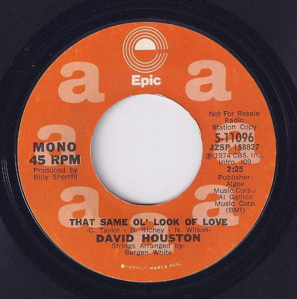 David Houston - That Same Ol' Look Of Love (7", Mono, Promo) (Very Good (VG))