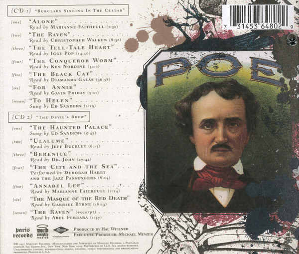 Edgar Allan Poe - Closed On Account Of Rabies: Poems And Tales Of Edgar Allan Poe (2xCD, Album) (Near Mint (NM or M-)) - Image 2