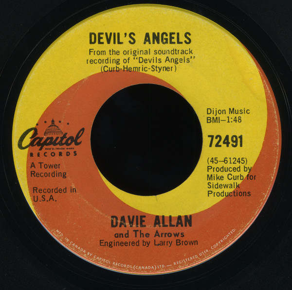 Davie Allan & The Arrows - Devil's Angels (7", Single) (Very Good Plus (VG+))