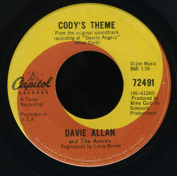 Davie Allan & The Arrows - Devil's Angels (7", Single) (Very Good Plus (VG+)) - Image 2