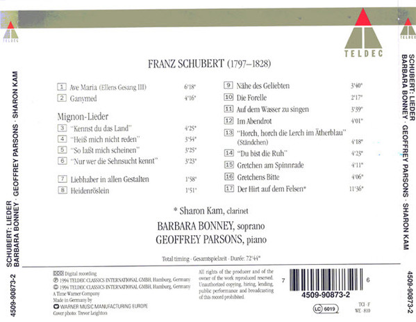 Barbara Bonney, Geoffrey Parsons (2), Franz Schubert - Lieder (CD, Album) (Near Mint (NM or M-)) - Image 2