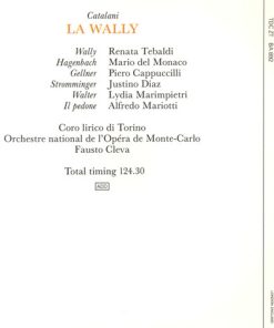 Alternative view of Alfredo Catalani - Renata Tebaldi · Mario del Monaco · Piero Cappuccilli · Orchestre National De L'Opéra De Monte-Carlo · Fausto Cleva - La Wally (2xCD, Album, RE, RM) (Near Mint (NM or M-))