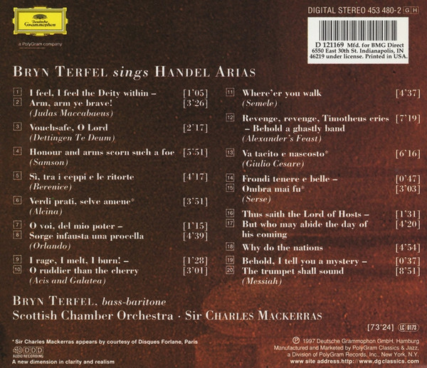 Georg Friedrich Händel - Bryn Terfel - Bryn Terfel Sings Handel Arias (CD, Album, Club) (Near Mint (NM or M-)) - Image 2