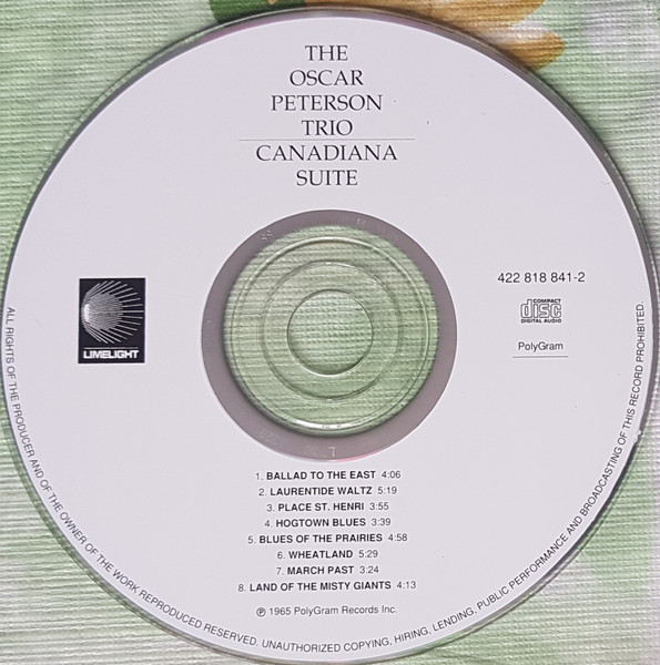 The Oscar Peterson Trio - Canadiana Suite (CD, Album, RE) (Near Mint (NM or M-)) - Image 3