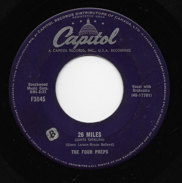 The Four Preps - 26 Miles (Santa Catalina) (7") (Near Mint (NM or M-)) - Image 3