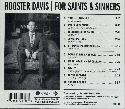 Rooster Davis - For Saints & Sinners (CD, Album) (Mint (M)) - Image 2