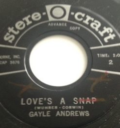 Gayle Andrews - Love's A Snap (7", Promo) (Very Good Plus (VG+))
