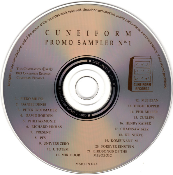 Various - Cuneiform Promo Sampler N°1 (CD, Promo, Smplr) (Near Mint (NM or M-)) - Image 3