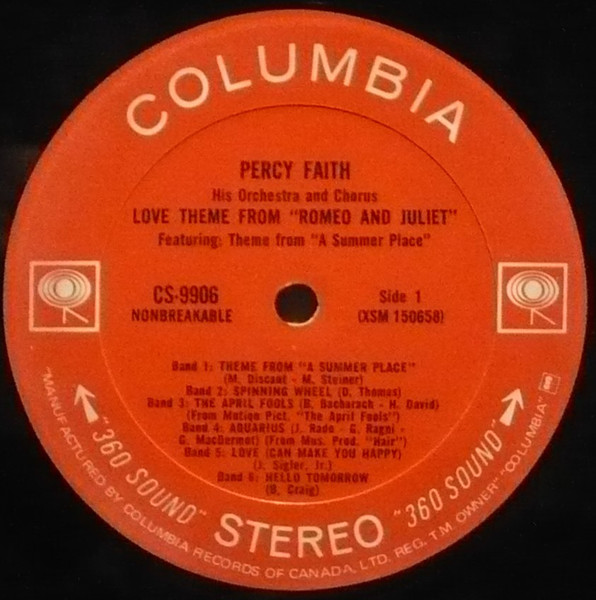 Percy Faith And His Orchestra And Chorus - Love Theme From "Romeo And Juliet" (LP, Album) (Mint (M)) - Image 3