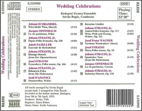 Various - Wedding Celebrations (Marches - Polkas - Waltzes) (CD) (Near Mint (NM or M-)) - Image 2