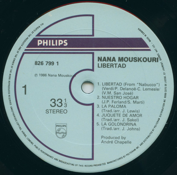 Nana Mouskouri - Libertad (LP, Album) (Mint (M)) - Image 3