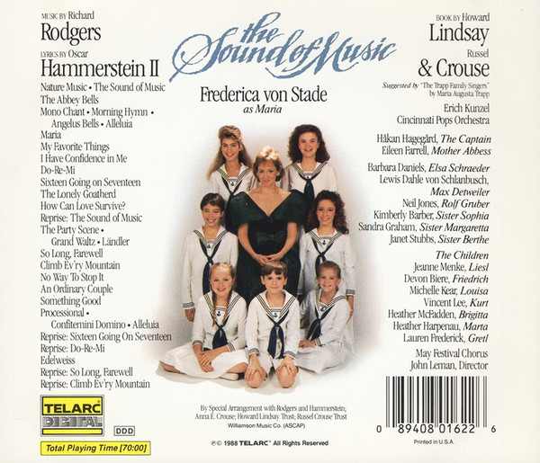 Richard Rodgers, Oscar Hammerstein II - Frederica von Stade, Håkan Hagegård, Eileen Farrell, Erich Kunzel, Cincinnati Pops Orchestra - The Sound Of Music (CD, Album) (Near Mint (NM or M-)) - Image 2