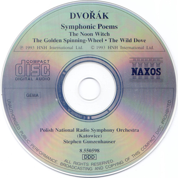 Antonín Dvořák, Wielka Orkiestra Symfoniczna Polskiego Radia I Telewizji, Stephen Gunzenhauser - Symphonic Poems (CD, Album) (Near Mint (NM or M-)) - Image 3