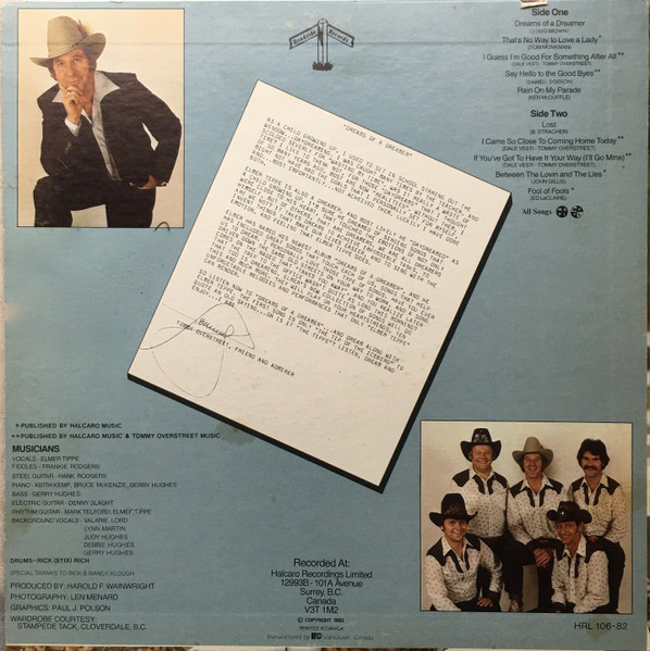 Elmer Tippe - Dreams Of A Dreamer (LP, Album) (Mint (M)) - Image 2