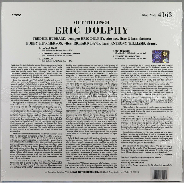 Eric Dolphy - Out To Lunch! (LP, Album, RE) (Mint (M)) - Image 2