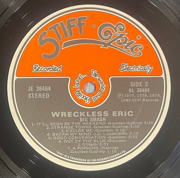 Wreckless Eric - Big Smash (LP, Album) (Mint (M)) - Image 4